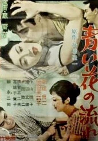 青い花の流れ