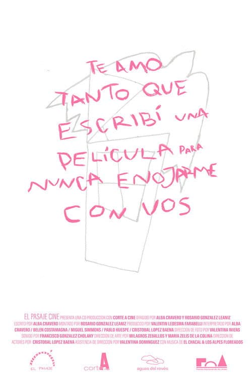Te amo tanto que escribí una película para nunca enojarme con vos